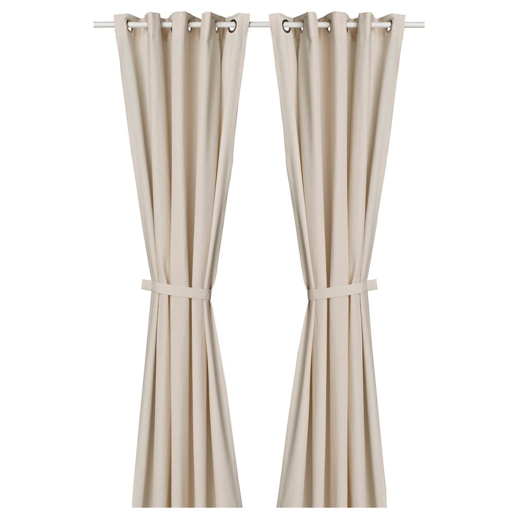 IKEA LENDA rideaux et embrasses à œillets blanc cassé 140 x 250 cm