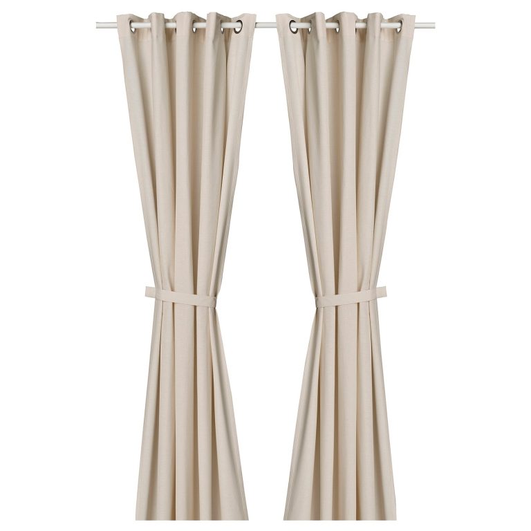 IKEA LENDA rideaux et embrasses à œillets blanc cassé 140 x 250 cm